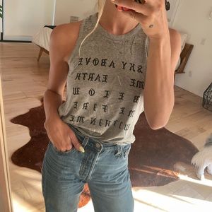 Spiritual Gangster Gray Open Back Tank Top